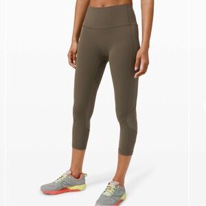 Lululemon Pace Rival High-Rise Crop 22" Dark Olive size 6